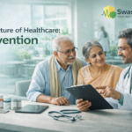 Why prevention is better than cure – preventive healthcare concept with doctor and Indian family