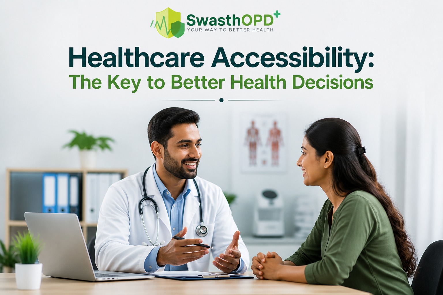 Doctor consulting a patient in a clinic representing healthcare accessibility and better health decisions