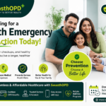 Health Awareness and Preventive Healthcare banner by SwasthOPD showing a family consulting a doctor for early disease detection, regular health checkups, and proactive healthcare planning.