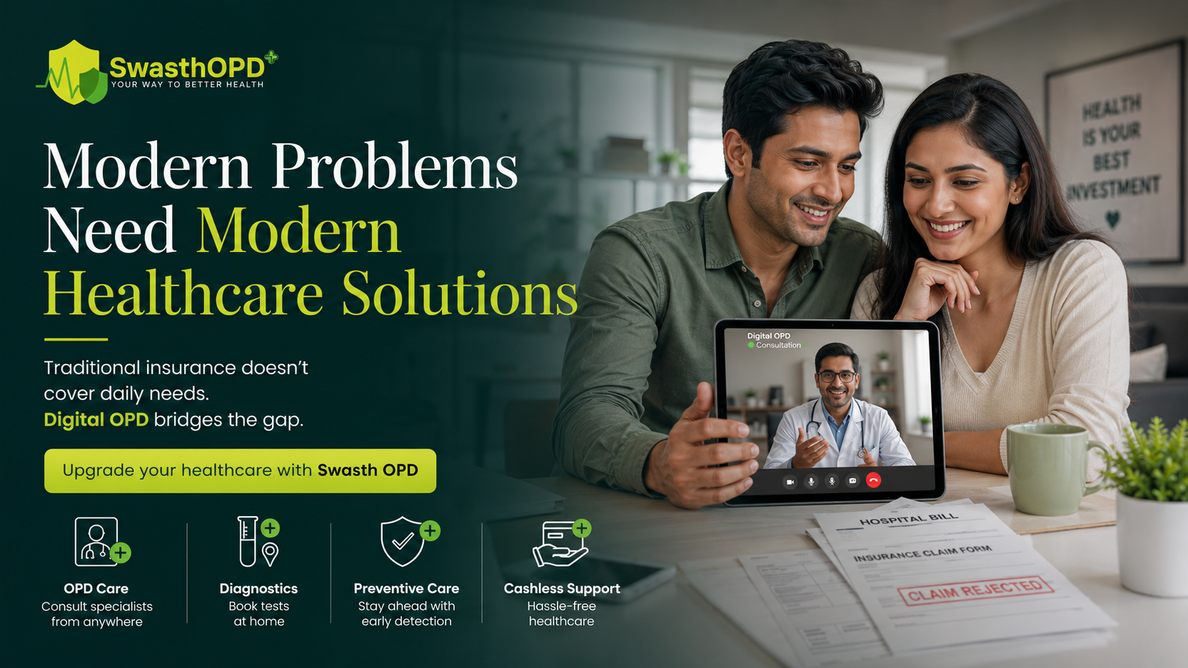 Digital OPD for online doctor consultations and cashless OPD care with Swasth OPD
