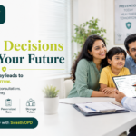 Proactive healthcare image showing an Indian family discussing health reports with a doctor through Swasth OPD for regular check-ups, timely consultations, OPD care, and long-term well-being.