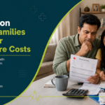 Indian family reviewing medical bills and a household budget, highlighting how families can prepare for rising healthcare costs.