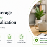 SwasthOPD healthcare banner highlighting OPD coverage benefits, with icons for doctor consultations, routine checkups, telemedicine, diagnostic support and medical savings, alongside a smartphone video consultation with a doctor.