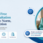 SwasthOPD healthcare banner showing an Indian couple having an online video consultation with a doctor, highlighting hassle-free consultations, quick booking, less waiting, easy follow-ups, and swasthopd.com.