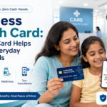 SwasthOPD cashless health card helping an Indian family manage doctor consultations, diagnostic tests, medicines and teleconsultations with cashless payment.